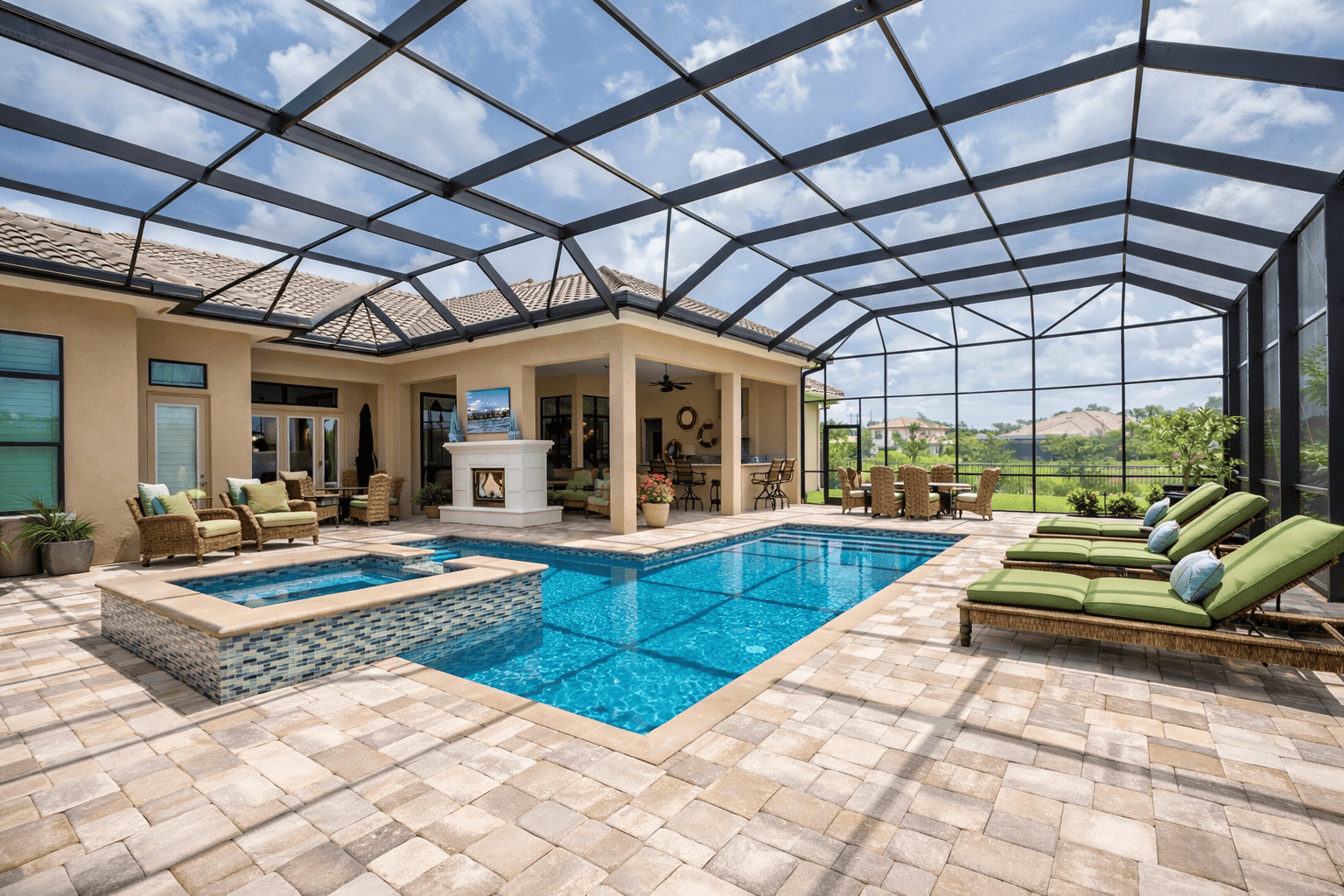 Sealed paver pool deck